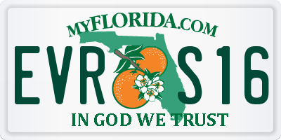 FL license plate EVRS16