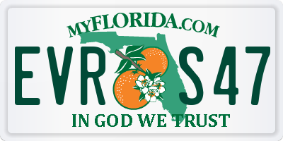 FL license plate EVRS47