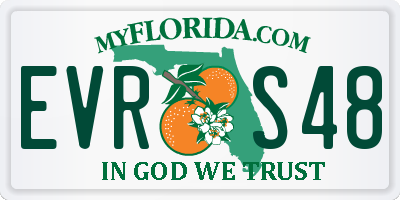 FL license plate EVRS48