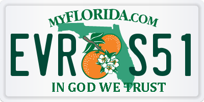 FL license plate EVRS51