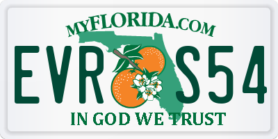 FL license plate EVRS54