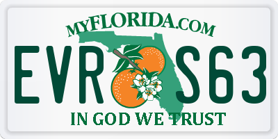 FL license plate EVRS63