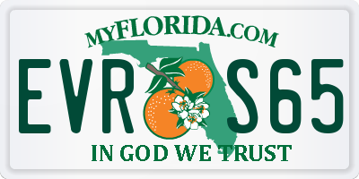 FL license plate EVRS65