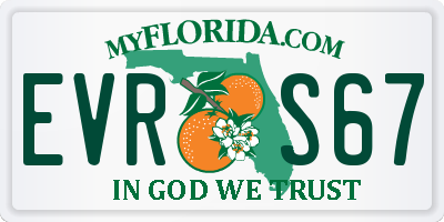 FL license plate EVRS67