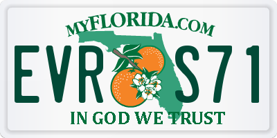 FL license plate EVRS71