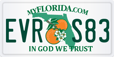 FL license plate EVRS83