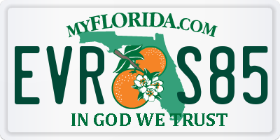 FL license plate EVRS85