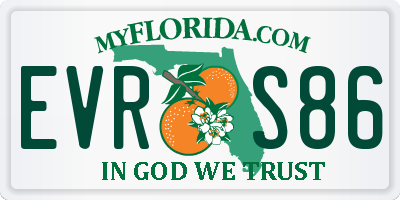 FL license plate EVRS86