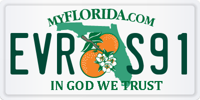 FL license plate EVRS91