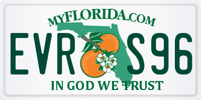 FL license plate EVRS96
