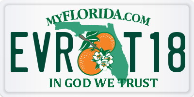 FL license plate EVRT18