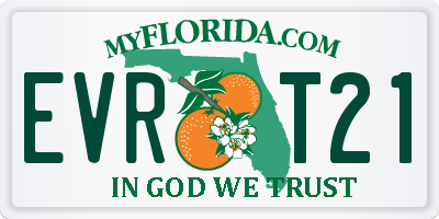 FL license plate EVRT21