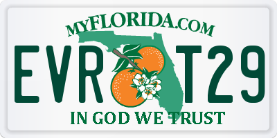 FL license plate EVRT29
