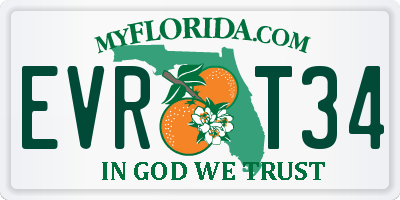 FL license plate EVRT34