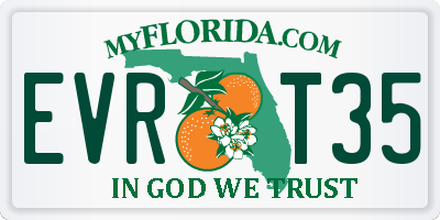 FL license plate EVRT35