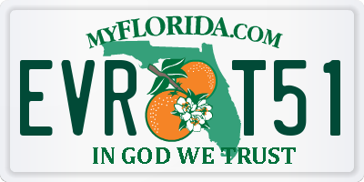FL license plate EVRT51