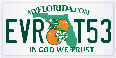 FL license plate EVRT53
