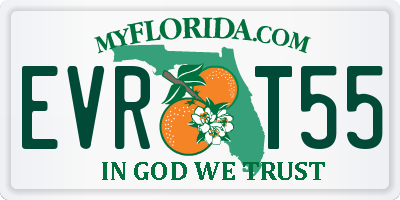 FL license plate EVRT55