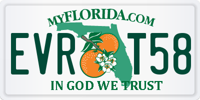 FL license plate EVRT58
