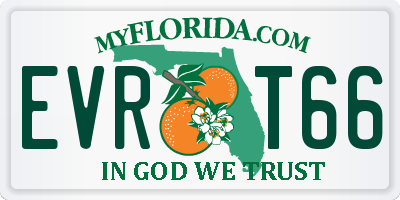 FL license plate EVRT66