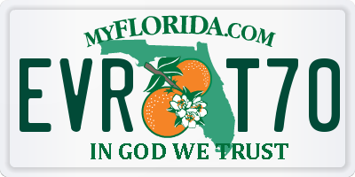 FL license plate EVRT70