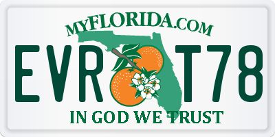 FL license plate EVRT78