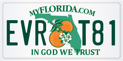 FL license plate EVRT81