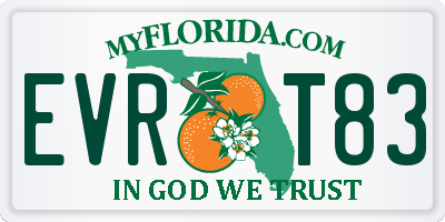 FL license plate EVRT83