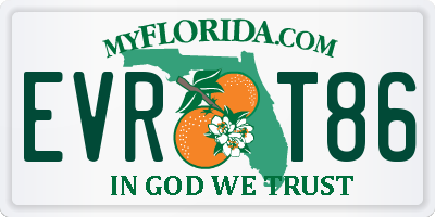 FL license plate EVRT86