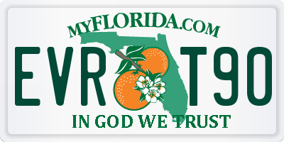 FL license plate EVRT90