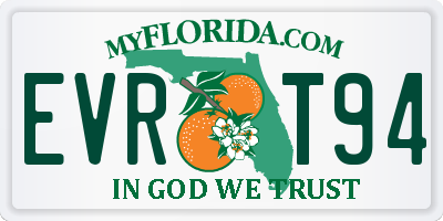 FL license plate EVRT94