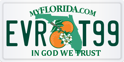 FL license plate EVRT99