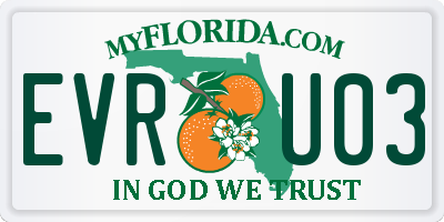 FL license plate EVRU03
