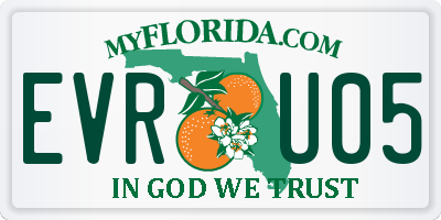 FL license plate EVRU05