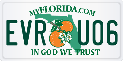 FL license plate EVRU06