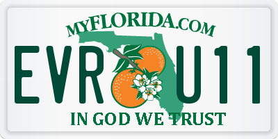 FL license plate EVRU11