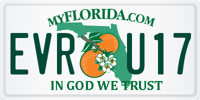 FL license plate EVRU17