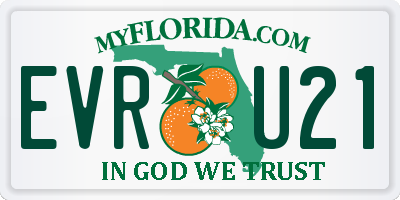 FL license plate EVRU21