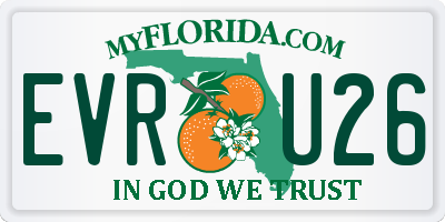 FL license plate EVRU26