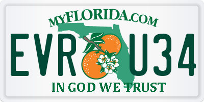FL license plate EVRU34