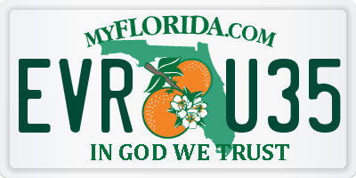 FL license plate EVRU35