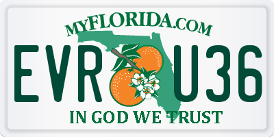 FL license plate EVRU36