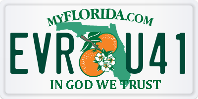 FL license plate EVRU41