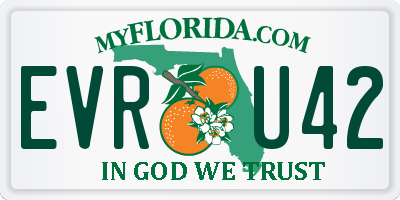 FL license plate EVRU42