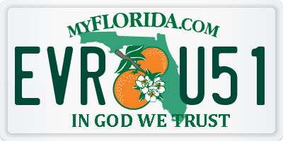 FL license plate EVRU51