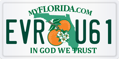 FL license plate EVRU61