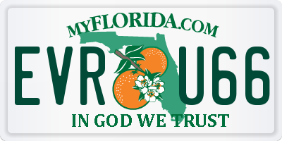 FL license plate EVRU66