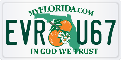 FL license plate EVRU67