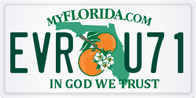FL license plate EVRU71