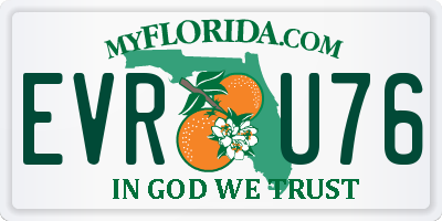 FL license plate EVRU76